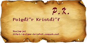 Polgár Kristóf névjegykártya