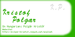 kristof polgar business card